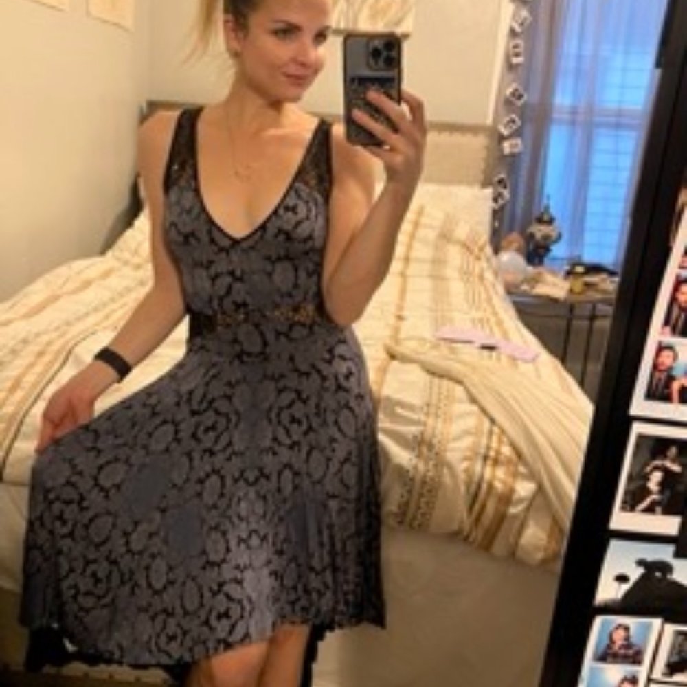 French Connection Light Blue Lacy Dress, Size 2